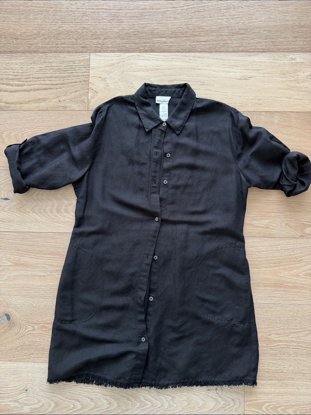 Tommy Bahama Black Button-Front Women's Swim Coverup